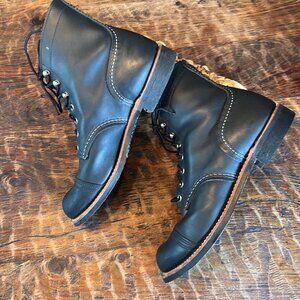 Red Wing Iron Ranger Black Leather Lace-Up Boots Size 10D Made In USA